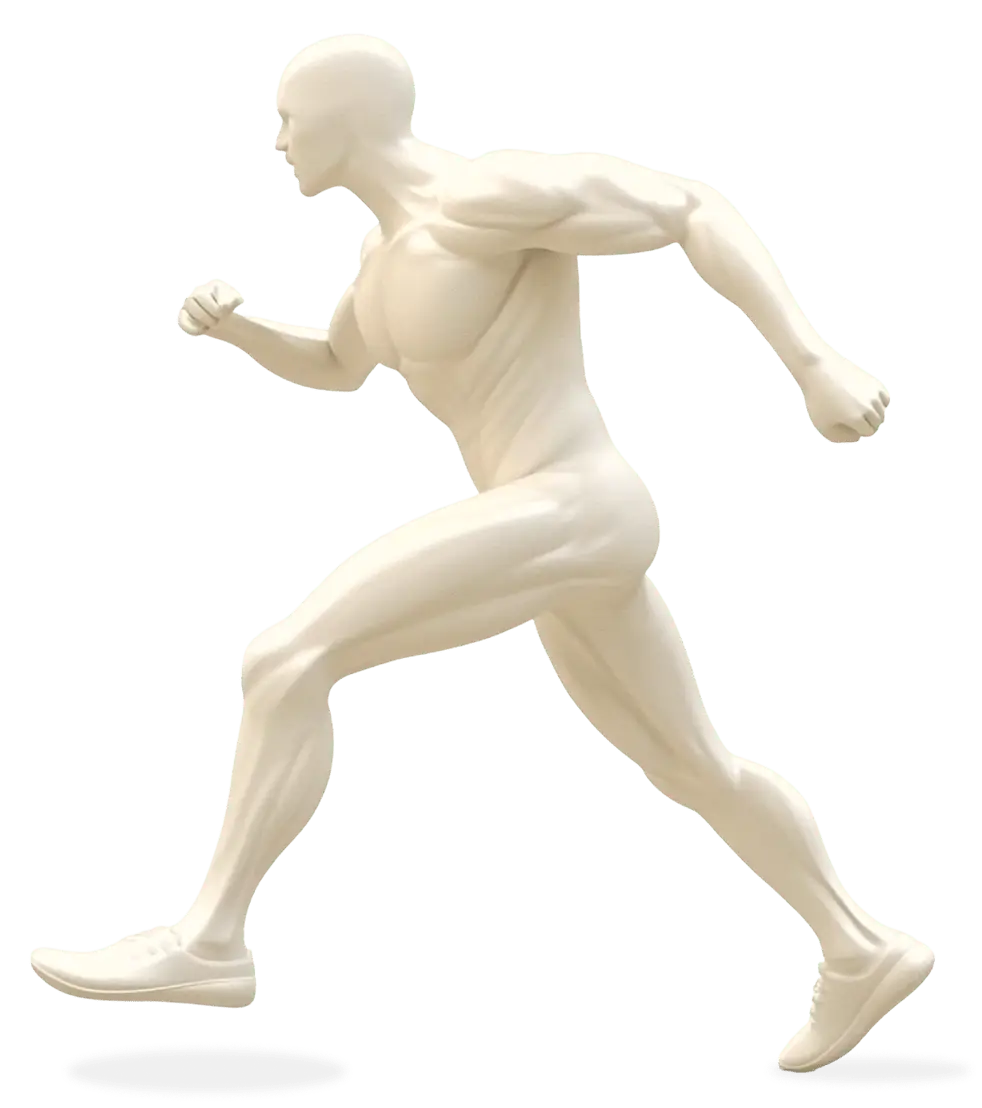 Body model highlighting five common areas we treat