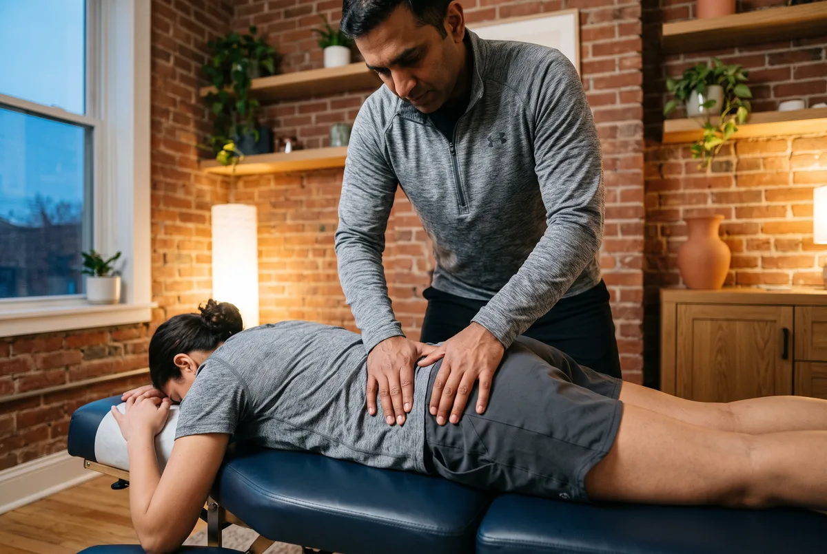 Doctor of Physical Therapy guiding a patient through post-surgery rehab exercises